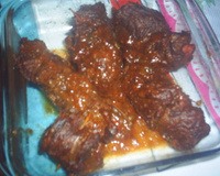 Bife recheado e enrolado