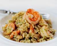 Risoto de camarão e lula