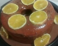 Bolo de laranja com cobertura de chocolate
