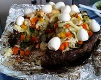 Quiche de carne moída à jardineira