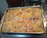 Macarrão com presunto e molho branco