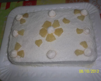 Bolo de aniversário de pêssego