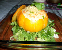 Moranga recheada com arroz e catupiry