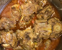 Rabada com pirão de farinha de mandioca