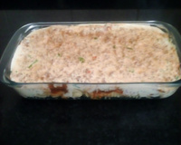 Macarrão com carne moída e queijo