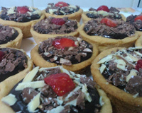 Tortilha de chocolate com morango