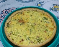 Quiche de alho poró com bacon