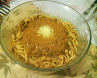 Macarrão com Estrogonofe de carne moída