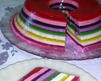 Gelatina colorida em camadas
