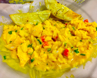 Frango com moranga na panela de pressão