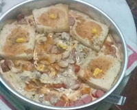 Cachorro-quente de pão de forma ao forno