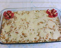 Arroz de forno com atum e legumes