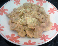 Capeletti de carne ao molho rosé com champingnon