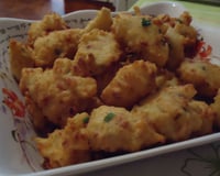 Bolinho de arroz com calabresa