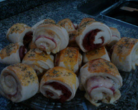 Pãezinhos de presunto e queijo