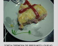 Torta cremosa de presunto e queijo e arroz do Lúcio Cezar