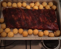 Costela de porco com molho barbecue