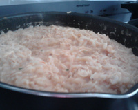 Risoto de frango com creme de leite