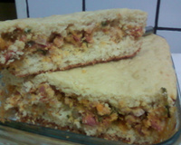 Torta salgada de Calabresa e Palmito