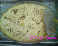 Gratinado de presunto, mussarela e frango desfiado