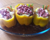 Pimentão recheado com carne moída