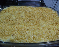 Batata recheada em travessa