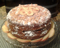 Bolo de banana,maçã e granola