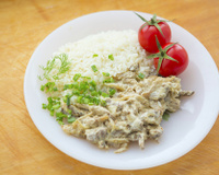 Strogonoff de bacalhau do TudoGostoso