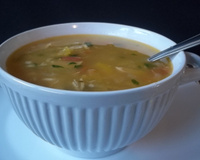 Sopa de mandioquinha com frango