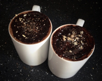 Cupcake de chocolate na caneca