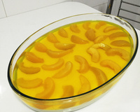 Torta de pêssego gelada e fácil