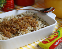 Arroz com Lentilha e Cebolas Caramelizadas