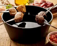 Fondue de carne saudável - sem óleo.