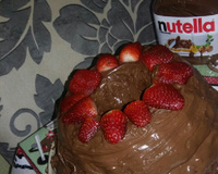 Bolo de iogurte e creme de avelã