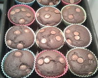 Muffins de baunilha e chocolate