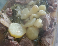 Costela com batata e agrião