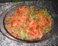 Salada de tomate, alface e cenoura crua