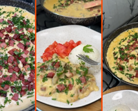 Tirinhas de carne com creme de batata e bacon: receita fácil e saborosa para o almoço perfeito