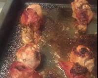 Frango na cerveja com bacon