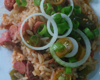 Arroz carreteiro de churrasco
