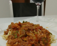 Macarrão com linguiça toscana