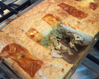 Torta cremosa de frango de liquidificador