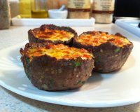 Cestinhas de carne com recheio de legumes