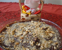 Delícia de chocolate, coco, damasco e castanhas-de-cajú