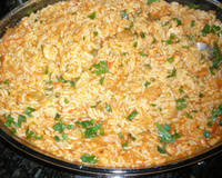 Risoto de camarão e curry