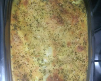 Torta de pão de forma com queijo e presunto