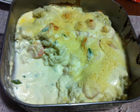 Couve-flor recheada com camarão