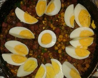 Virado de ervilhas com calabresa e ovos