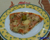Pizza de arroz com rabanete