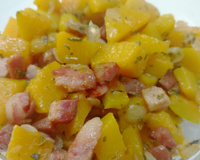 Abóbora refogada com bacon